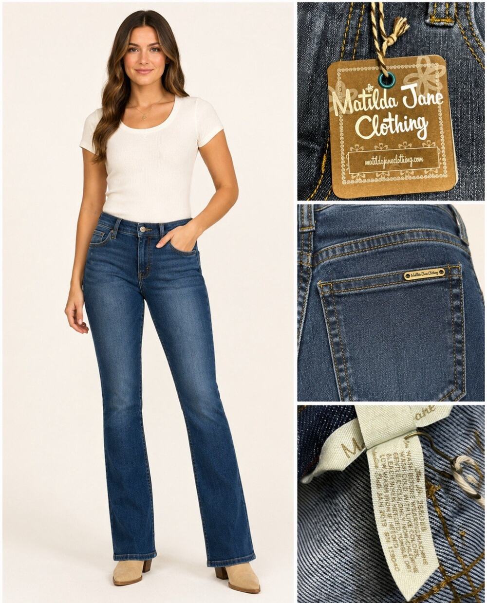 NWT Matilda Jane Clothing Straight Blue Jeans Size 2 western boutique jeans